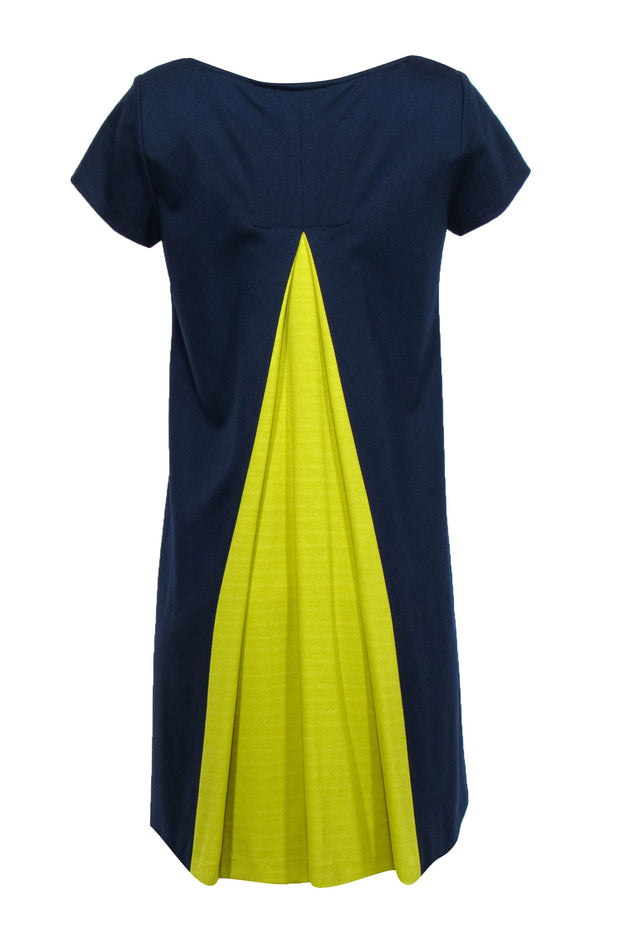 Current Boutique-Sara Campbell - Navy Blue Shift Dress w/ Neon Back Sz 8