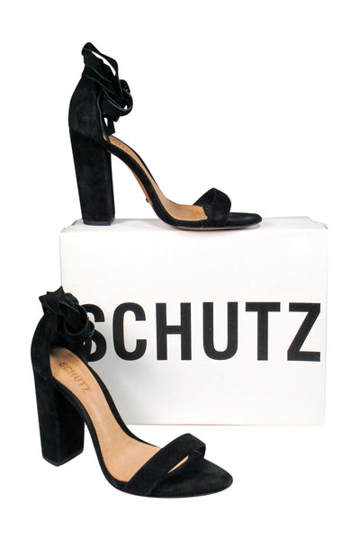 Current Boutique-Schutz - Black Suede Kelma Ankle Pumps Sz 8.5