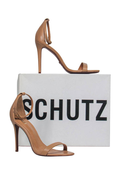 Current Boutique-Schutz - Nude Leather Strappy Pumps Sz 8.5