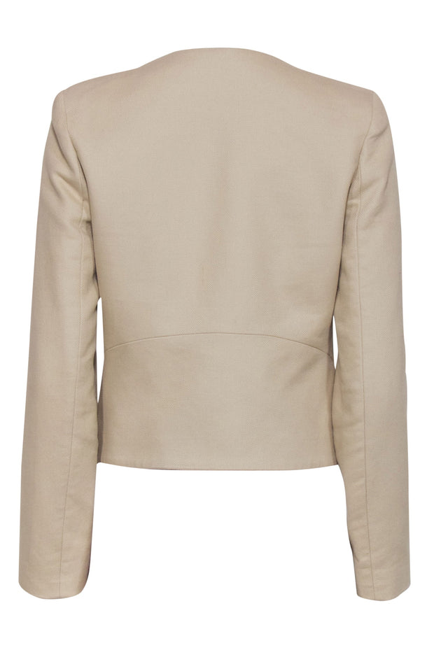 Current Boutique-See by Chloe - Beige Textured Satin Trim Cropped Jacket Sz 6