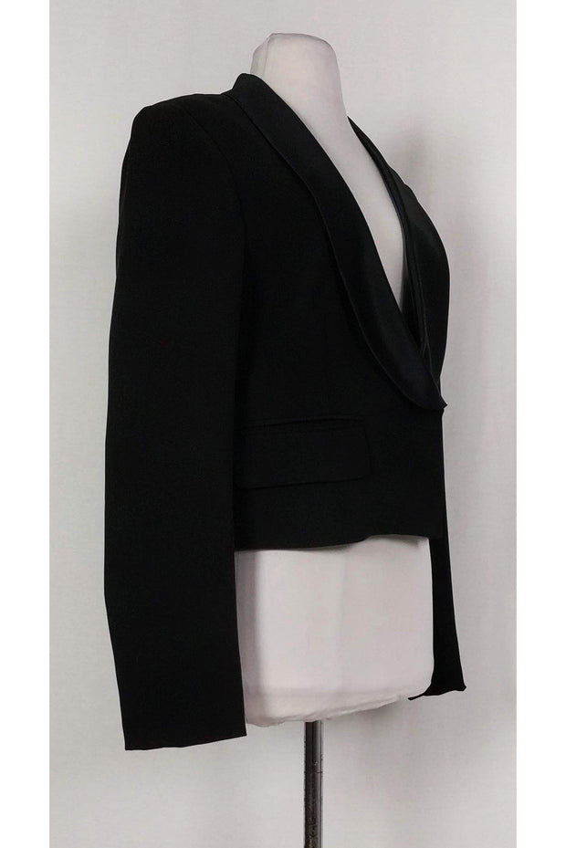 Current Boutique-See by Chloe - Black Satin Collar Jacket Sz 8