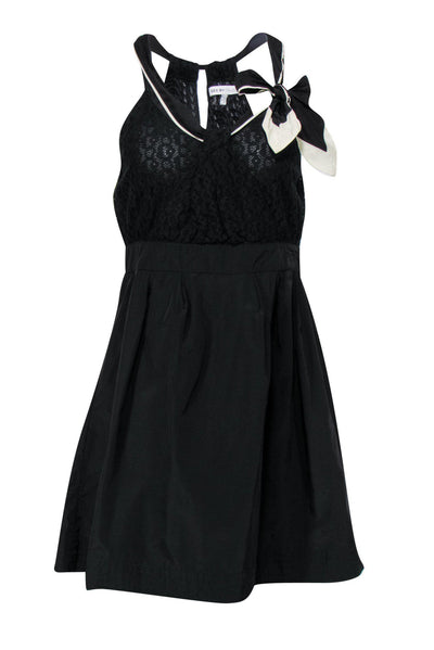 Current Boutique-See by Chloe - Black & White Lace-Top Dress w/ Bow Sz 6