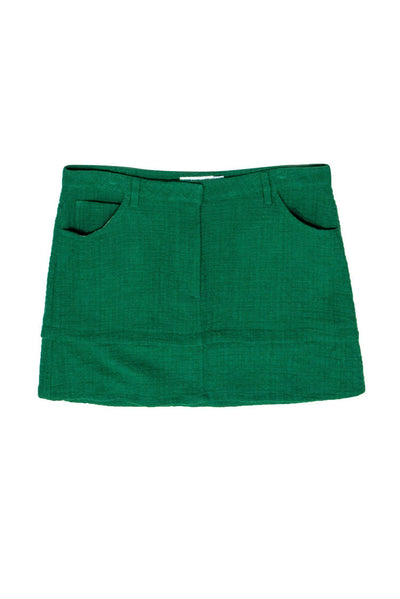 Current Boutique-See by Chloe - Green Cotton Blend Textured Miniskirt Sz 10