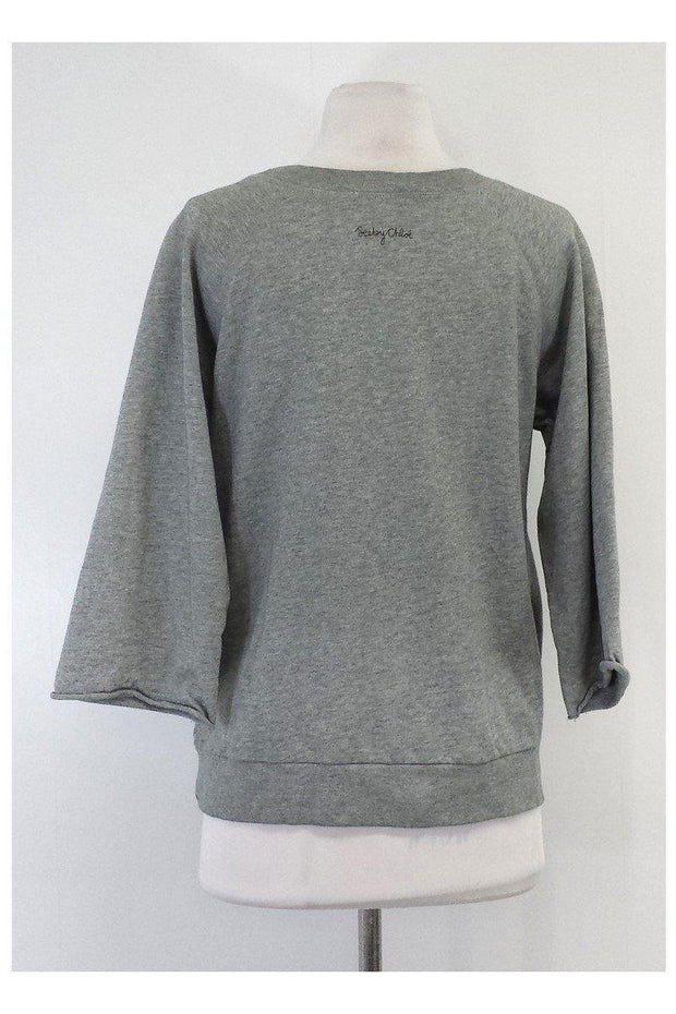 Current Boutique-See by Chloe - Grey Cotton Rhinestone Bow Sweatshirt Sz 8