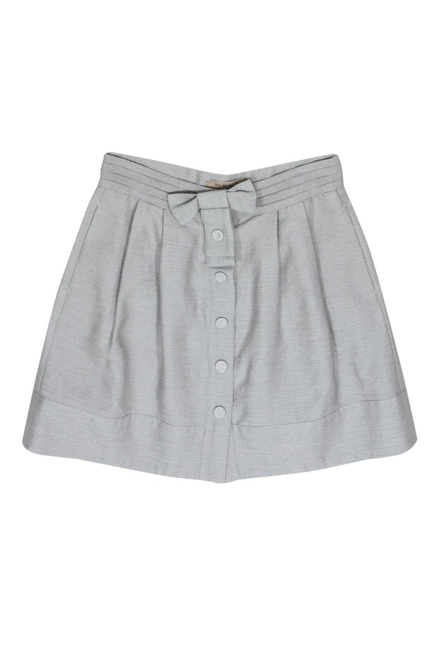 Current Boutique-See by Chloe - Metallic Grey Linen Blend Skirt Sz 6