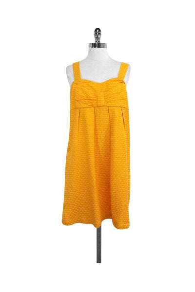 Current Boutique-See by Chloe - Mustard Yellow Silk & Cotton Sleeveless Dress Sz 12