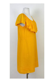 Current Boutique-See by Chloe - Mustard Yellow Silk Ruffle Dress Sz 6