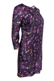 Current Boutique-See by Chloe - Purple Floral Print Silk Shift Dress Sz 4