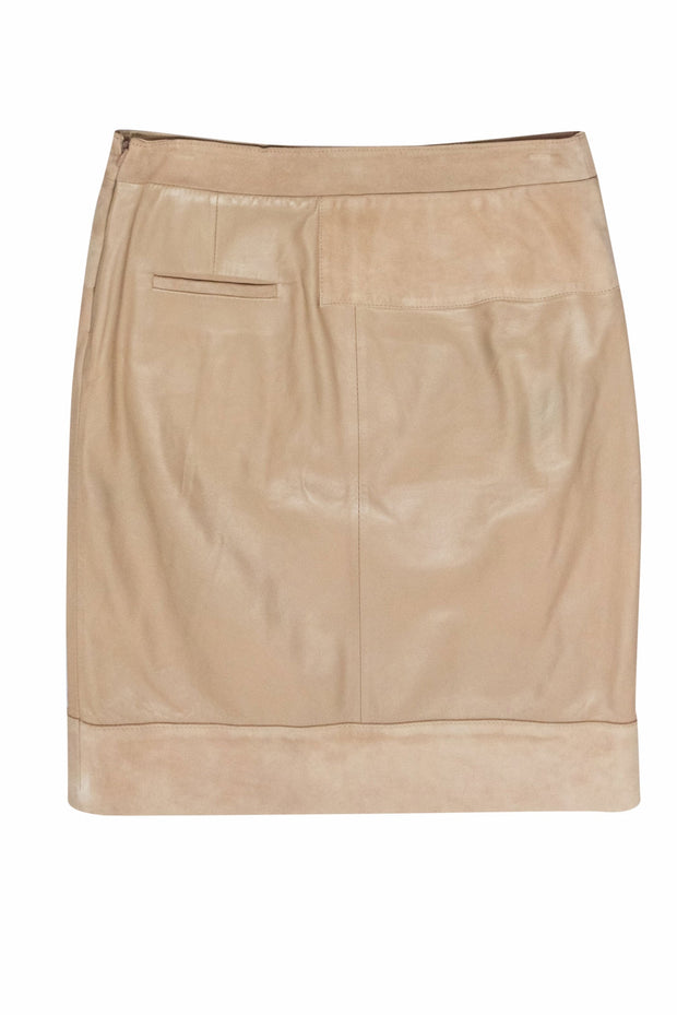 Current Boutique-See by Chloe - Tan Leather & Suede Skirt w/ Pockets Sz 6