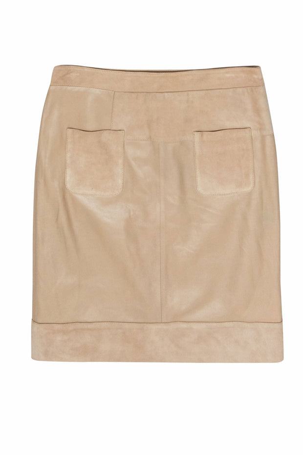 Current Boutique-See by Chloe - Tan Leather & Suede Skirt w/ Pockets Sz 6