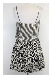 Current Boutique-See by Chloe - White & Black Animal Print Silk Dress Sz 2