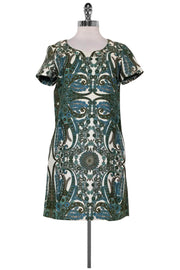 Current Boutique-See by Chloe - White, Blue & Green Paisley Print Dress Sz 6