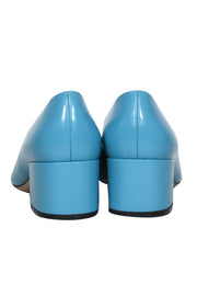 Current Boutique-Sergio Rossi - Robin Egg Blue Patent Leather Block Heel Pumps Sz 8.5