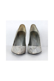 Current Boutique-Sergio Rossi - Silver Snakeskin Pumps Sz 11