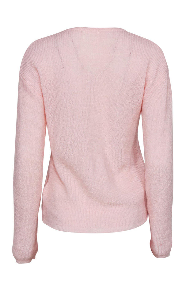 Current Boutique-Sezane - Baby Pink Blended Textured Knit Cardigan Sz L