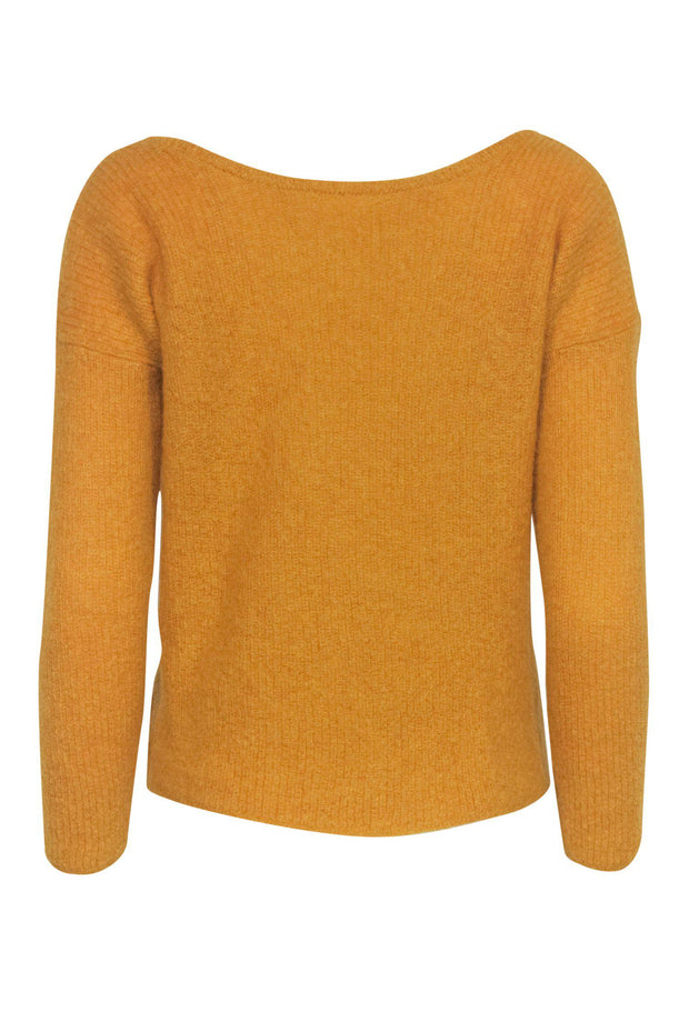 Current Boutique-Sezane - Mustard Knit Back Button-Up Sweater Sz S