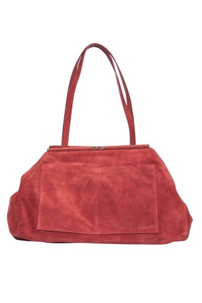 Current Boutique-Sezane - Rose Pink Suede Carryall Handbag