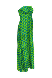 Current Boutique-Sheridan French - Green & Blue Printed Strapless Maxi Dress Sz 0