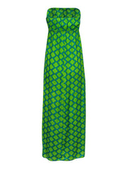 Current Boutique-Sheridan French - Green & Blue Printed Strapless Maxi Dress Sz 0