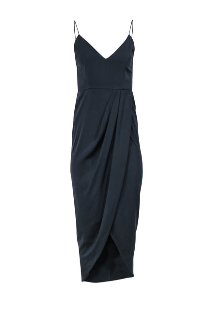 Shona Joy - Grey Draped Asymmetrical Dress Sz 4 – Current Boutique