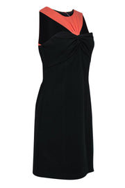 Current Boutique-Shoshanna - Black & Coral Colorblock Cocktail Dress w/ Shoulder Cutouts Sz 8