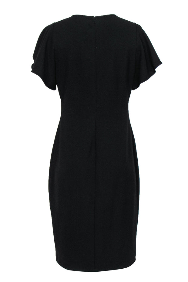 Current Boutique-Shoshanna - Black Flutter Sleeve Dress w/ Tulip Hem Sz 10