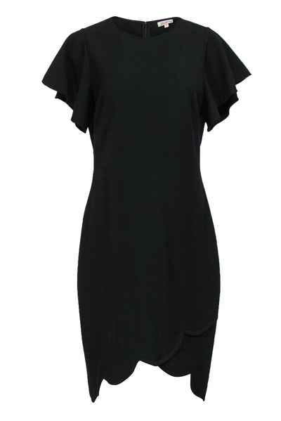 Current Boutique-Shoshanna - Black Flutter Sleeve Dress w/ Tulip Hem Sz 10