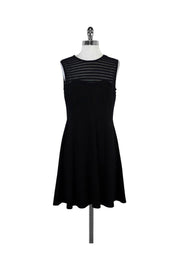 Current Boutique-Shoshanna - Black Mesh Illusion Neckline Dress Sz 10