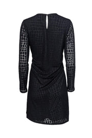 Current Boutique-Shoshanna - Black Mesh Reptile Textured Dress Sz 10