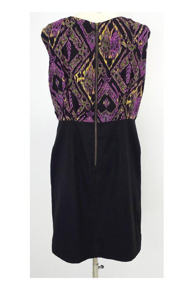 Current Boutique-Shoshanna - Black & Multicolor Silk Sleeveless Dress Sz 6