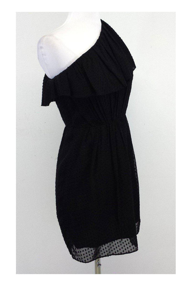 Current Boutique-Shoshanna - Black One Shoulder Ruffle Dress Sz 2