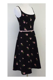 Current Boutique-Shoshanna - Black & Pink Floral Embroidered Dress Sz 8