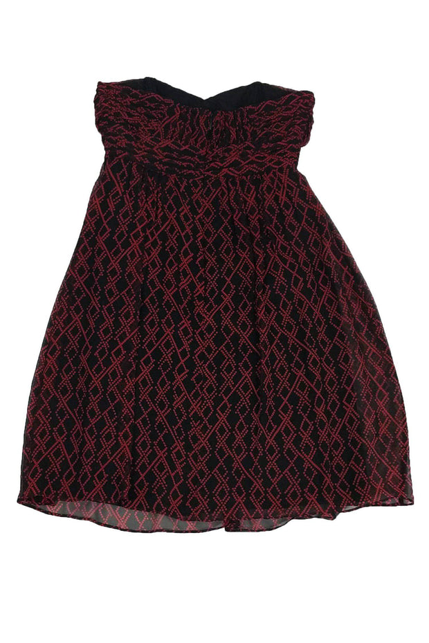 Current Boutique-Shoshanna - Black & Red Strapless Dress Sz 0