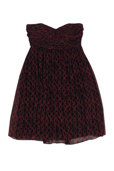 Current Boutique-Shoshanna - Black & Red Strapless Dress Sz 0