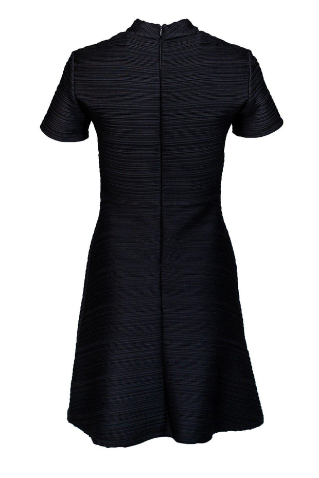 Current Boutique-Shoshanna - Black Ripple Texture Fit & Flare Dress Sz 2
