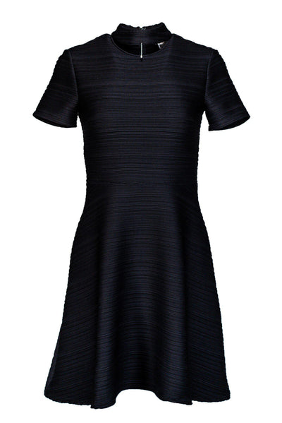 Current Boutique-Shoshanna - Black Ripple Texture Fit & Flare Dress Sz 2