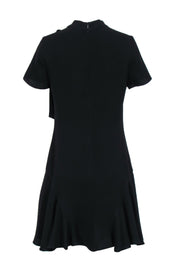 Current Boutique-Shoshanna - Black Short Sleeve Shift Dress w/ Neck Tie Sz 8