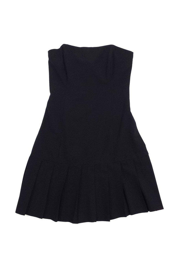 Current Boutique-Shoshanna - Black Strapless Pleated Hem Dress Sz 4