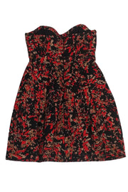 Current Boutique-Shoshanna - Black, Tan, & Red Strapless Dress Sz 0