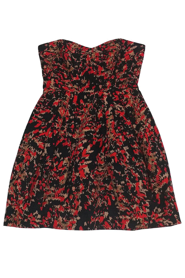Current Boutique-Shoshanna - Black, Tan, & Red Strapless Dress Sz 0