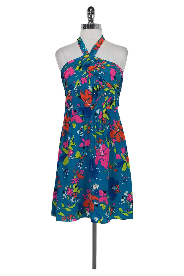 Current Boutique-Shoshanna - Blue Floral Print Dress Sz 6