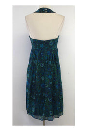 Current Boutique-Shoshanna - Blue & Green Floral Silk Sleeveless Dress Sz 4