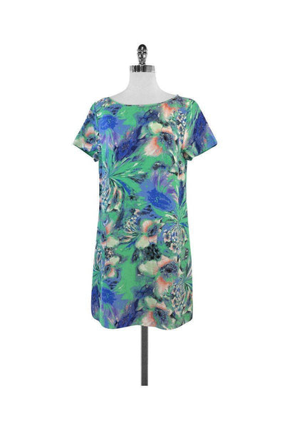 Current Boutique-Shoshanna - Blue, Mint & Coral Floral Print Dress Sz 8