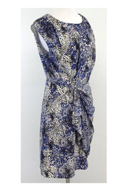 Current Boutique-Shoshanna - Blue & White Leopard Print Silk Dress Sz 2