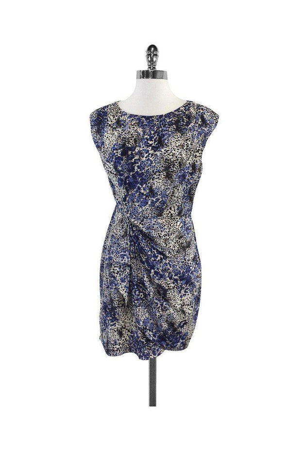 Current Boutique-Shoshanna - Blue & White Leopard Print Silk Dress Sz 2