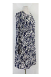 Current Boutique-Shoshanna - Blue & White Silk Long Sleeve Shift Dress Sz 4