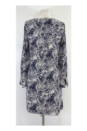 Current Boutique-Shoshanna - Blue & White Silk Long Sleeve Shift Dress Sz 4