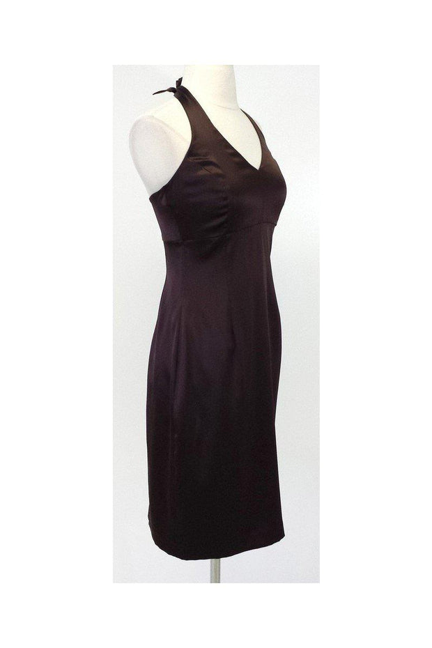Current Boutique-Shoshanna - Brown Silk Halter Cocktail Dress Sz 4