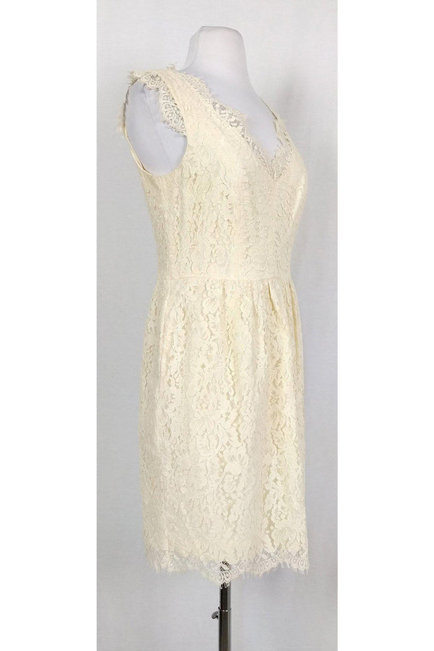 Current Boutique-Shoshanna - Cream Lace V-Neck Dress Sz 8