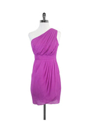 Current Boutique-Shoshanna - Fuchsia One Shoulder Drape Dress Sz 2